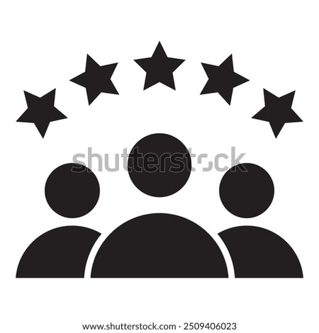 Customer experience vector icon. 5 star satisfaction rating vector icon sign, work experience symbol.