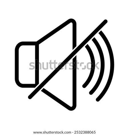 Speaker and volume off icon. Sound level and volume off concept vector. Mute icon in vector format. Mute icon.