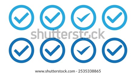 Check mark icons. Profile verification check marks icon. Approved symbol. Quality and accept signs. Vector illustration. EPS 10.