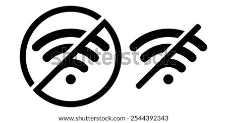 Editable vector no wifi access signal icon. Black, line style, transparent white background. Part of a big icon set family. Perfect for web and app interfaces, presentations, infographics.