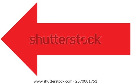 Long arrows icon. Vector red long arrows left and right in flat style. Replaceable vector design red long arrow icon isolated on white background.