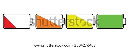 Battery icon vector illustration. battery charging sign and symbol. battery charge level. design eps 10