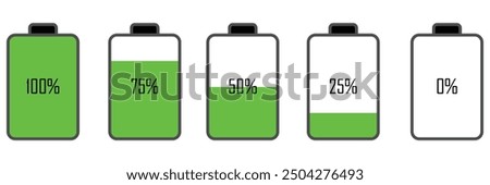 Battery icon vector illustration. battery charging sign and symbol. battery charge level. design eps 10