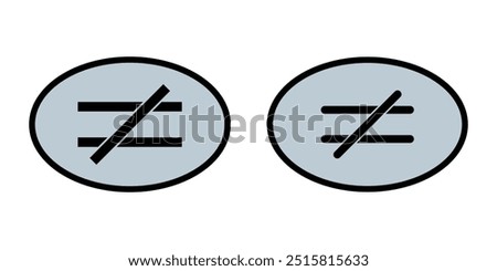 Not equal icon, vector illustration. Flat design style. vector not equal icon illustration isolated on White background, not equal icon. design eps 10