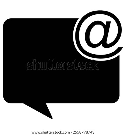 Speech bubbles with mention icon vector. Trendy Mentions logo concept. Mail, communication, inbox icon vector image.  Suitable for mobile apps, web apps and print media. Design eps 10. 