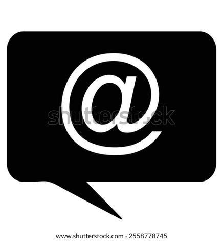 Speech bubbles with mention icon vector. Trendy Mentions logo concept. Mail, communication, inbox icon vector image.  Suitable for mobile apps, web apps and print media. Design eps 10. 