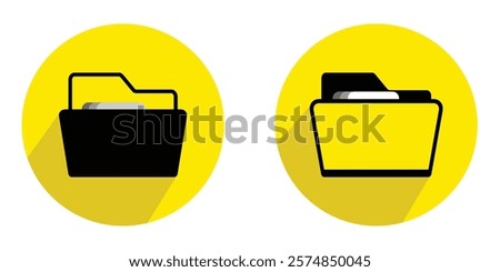 Folder icon set vector. folder sign and symbol, Design for app, logo. File folder in flat style. Computer files directory, line pattern, Scheme made from empty maps. Folder with network, Data storage.