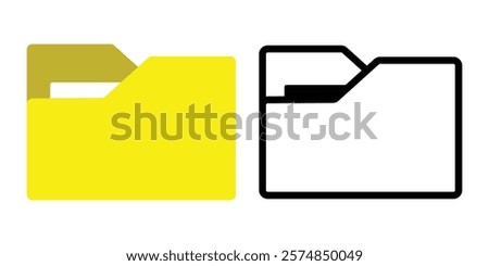 Folder icon set vector. folder sign and symbol, Design for app, logo. File folder in flat style. Computer files directory, line pattern, Scheme made from empty maps. Folder with network, Data storage.