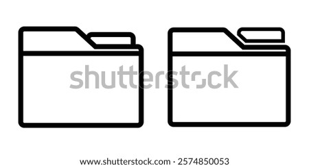 Folder icon set vector. folder sign and symbol, Design for app, logo. File folder in flat style. Computer files directory, line pattern, Scheme made from empty maps. Folder with network, Data storage.