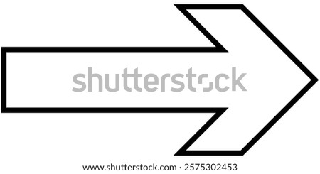 Black long arrow pointing to the right. Black outline long arrow vector. Flat style Arrow symbol. Blue long arrow icon vector illustration. Design eps 10