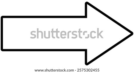 Black long arrow pointing to the right. Black outline long arrow vector. Flat style Arrow symbol. Blue long arrow icon vector illustration. Design eps 10