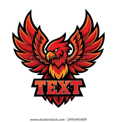 Mascot Fire Fly Phoenix Logo illustration vector