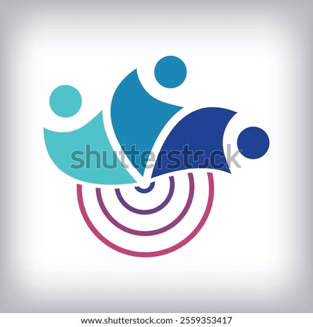 Creative team center logo design. It has a flat shape. vector flat style. suitable for company