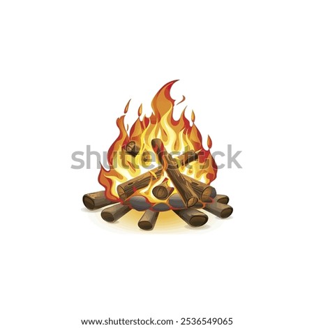 Campfire with burning logs. Vector illustration design.