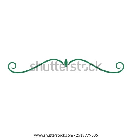 Decorative Divider Line Symmetric Ornamental Border Floral Motif Abstract Flourish Filigree Elements