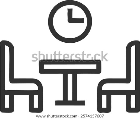 Office Break Room Icon Depicting Relaxation, Perfect for Workplace Design Concepts