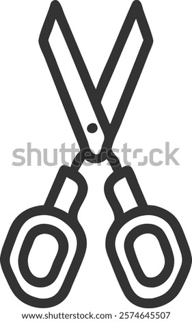 Sharp Scissors Icon Depicting Precision Cutting, Perfect for Office and Craft Concepts