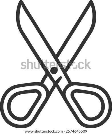 Sharp Scissors Icon Depicting Precision Cutting, Perfect for Office and Craft Concepts