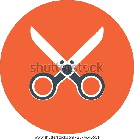 Sharp Scissors Icon Depicting Precision Cutting, Perfect for Office and Craft Concepts