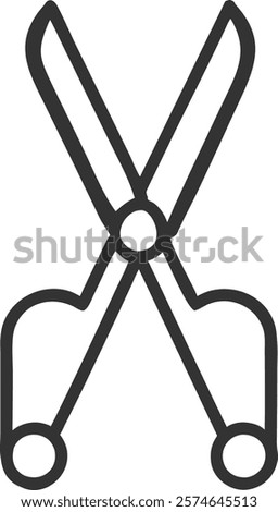 Sharp Scissors Icon Depicting Precision Cutting, Perfect for Office and Craft Concepts