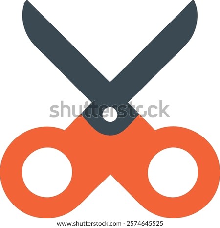 Sharp Scissors Icon Depicting Precision Cutting, Perfect for Office and Craft Concepts