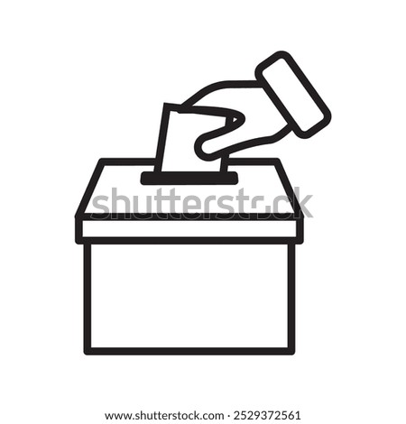 Hand voting ballot box icon color editable