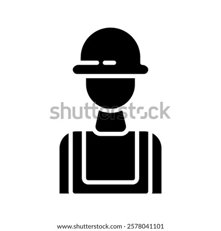 Builder linear icon. Construction worker. Thin line illustration. Contour symbol. Vector isolated outline drawing. Editable stroke