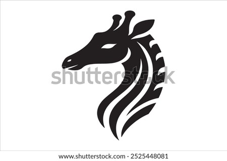 Best Giraffe head logo 01 silhouette vector design