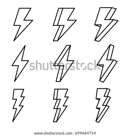 Thunder, thunder vector, thunder outline