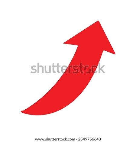 Red curved arrow icon sign. Arrow icon for your web site design. Red arrow icon on white background.