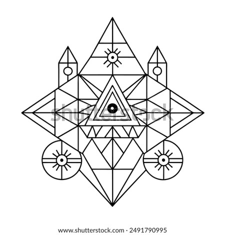 High Quality Geometrical illuminati 
 Pyramid Vector 