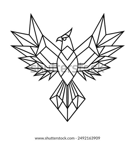 High Quality Geometric Phoenix Vector