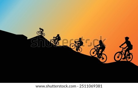 Mountain biking vector illustration. Suitable for mountain bike, downhill, and off road cycling