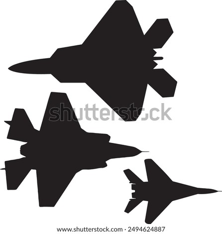 fighter jet silhouette Flat design fighter jet silhouette Nato stealth jet fighter silhouette