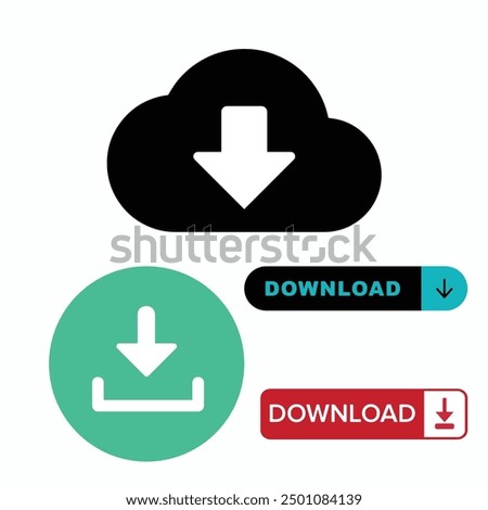 Set of Download Arrows Down Arrow Icon Collection
