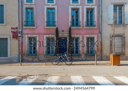 Similar – Image, Stock Photo (Old) pink facade with a single window and closed shutter