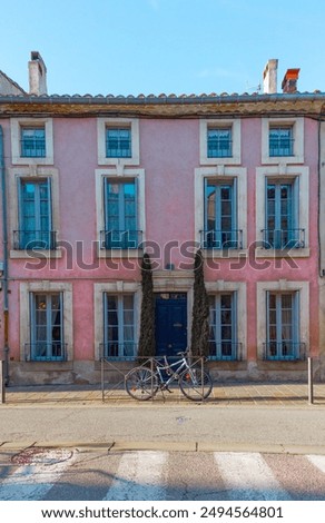 Similar – Image, Stock Photo (Old) pink facade with a single window and closed shutter