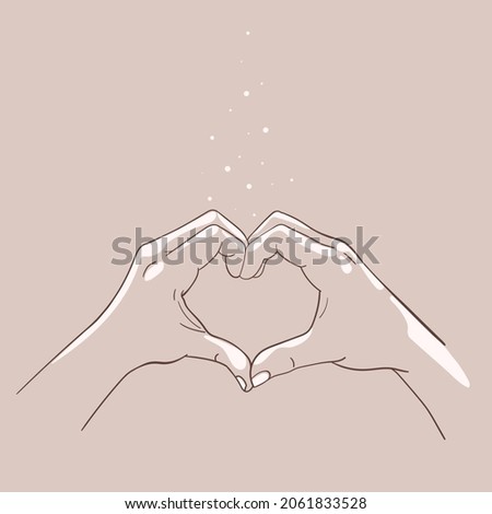 Hands forming a heart isolated. make a heart with a touch of hands. vector illustration