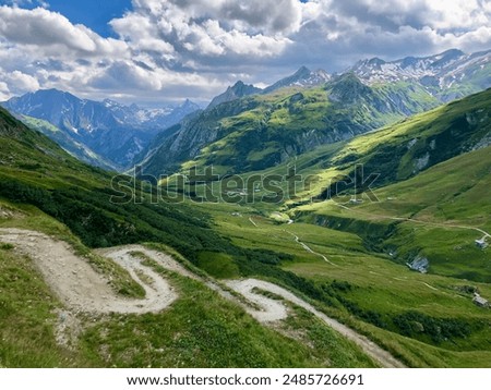 Similar – Image, Stock Photo Hiking trail in the Lüneburg Heath, Lower Saxony, Germany