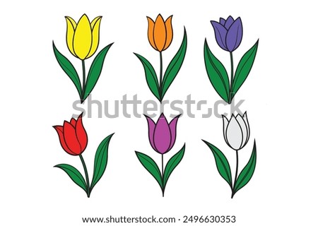 Nive tulip flower vector icon