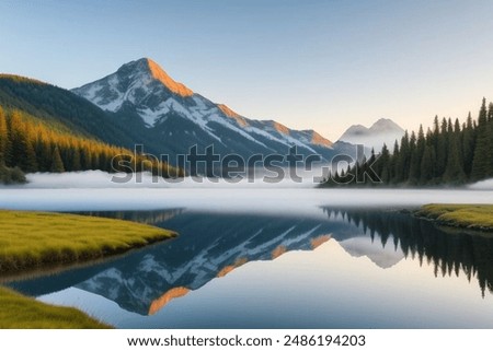 Similar – Image, Stock Photo mountain lake