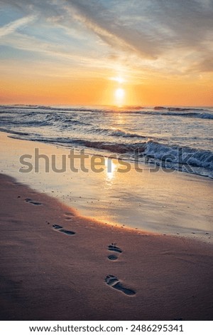 Foto Bild Fußabdrücke an einem Strand