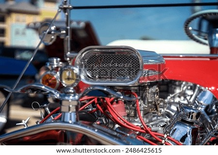 Similar – Image, Stock Photo Air intake in the grey painted bonnet of a van in Oerlinghausen near Bielefeld on the Hermannsweg in the Teutoburg Forest in East Westphalia-Lippe