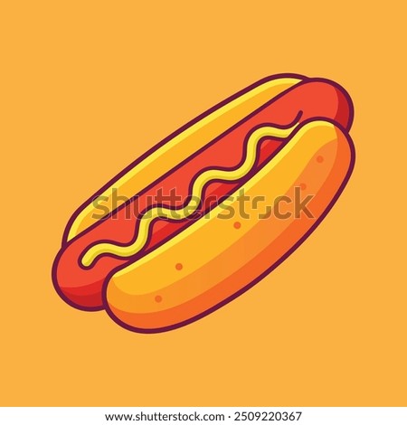 Hot Dog Cartoon Vector Icon Illustration