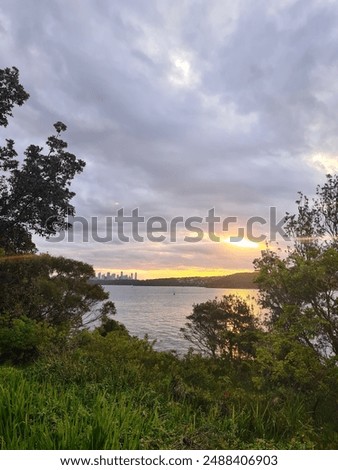 Similar – Image, Stock Photo Sunset behind Sydney skyline, Australia