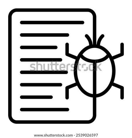 Bug Report Vector Line Icon Design