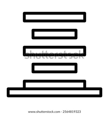 Bottom Alignment Vector Line Icon Design