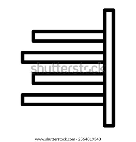 Right Alignment Vector Line Icon Design