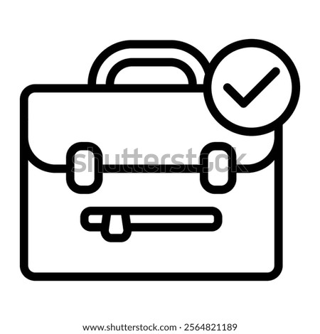 Briefcase Vector Line Icon Design