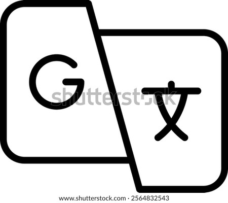 G Translate Vector Line Icon Design